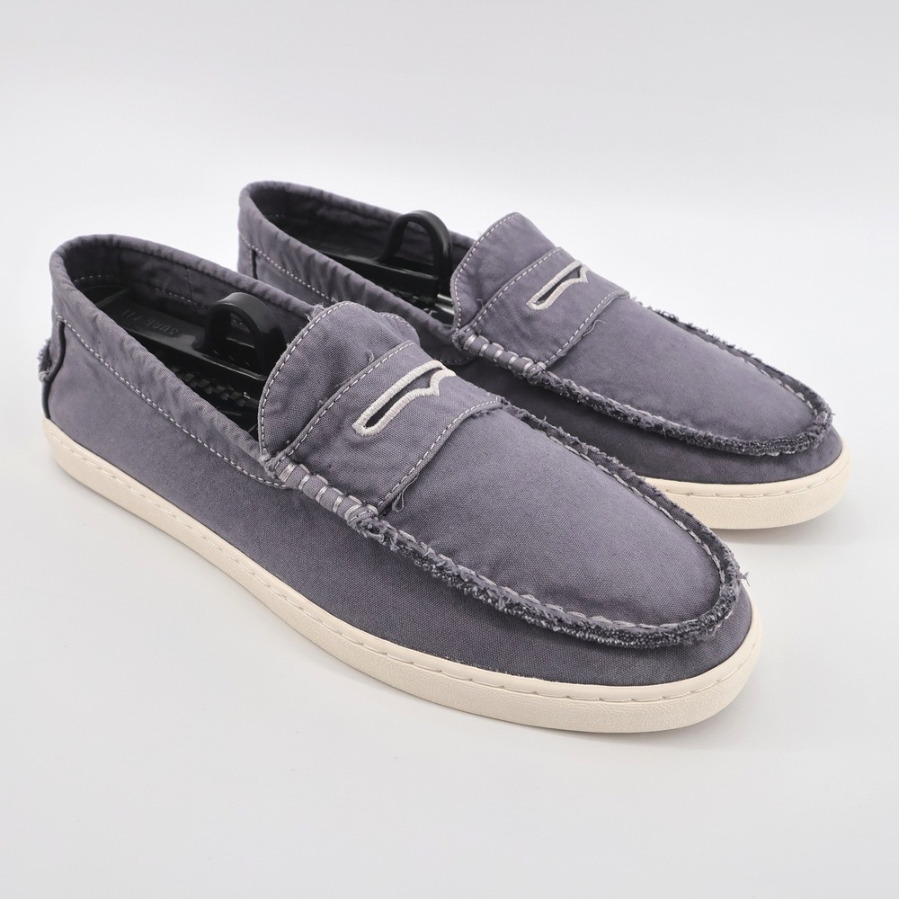 NEW Johnnie O Indigo Perry Slides Canvas Distressed Loafer Grey Mens Size 11